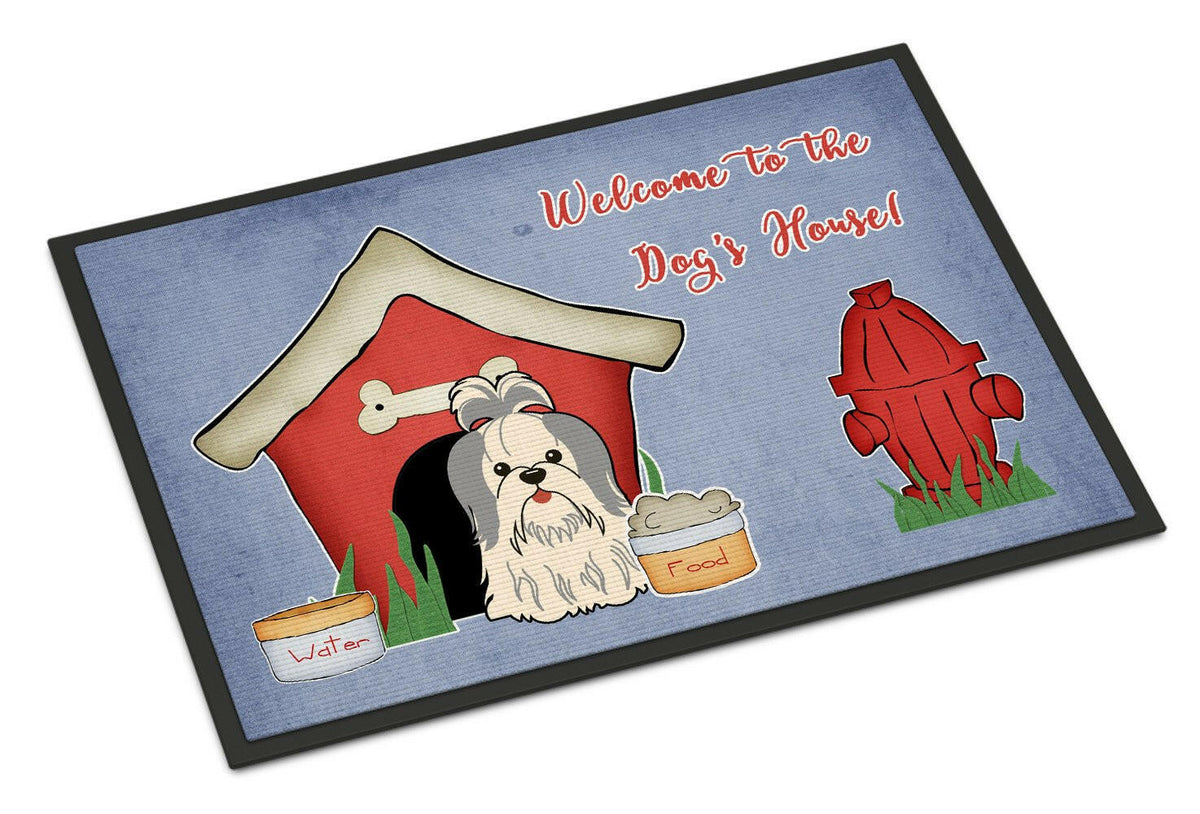 Dog House Collection Shih Tzu Silver White Indoor or Outdoor Mat 18x27 BB2839MAT - the-store.com