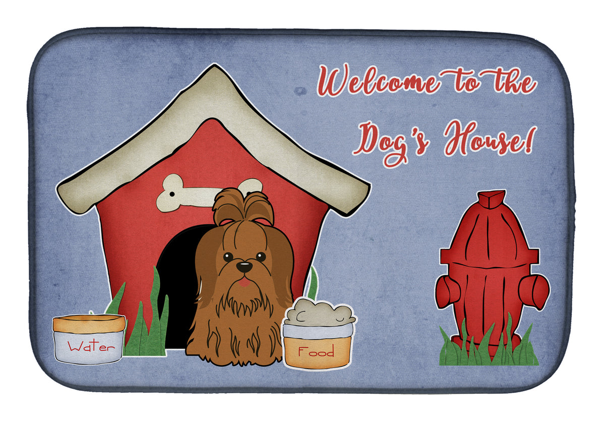 Dog House Collection Shih Tzu Silver Chocolate Dish Drying Mat BB2840DDM  the-store.com.