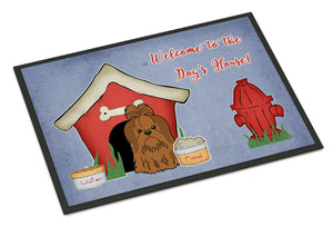 Dog House Collection Shih Tzu Silver Chocolate Indoor or Outdoor Mat 24x36 BB2840JMAT - the-store.com