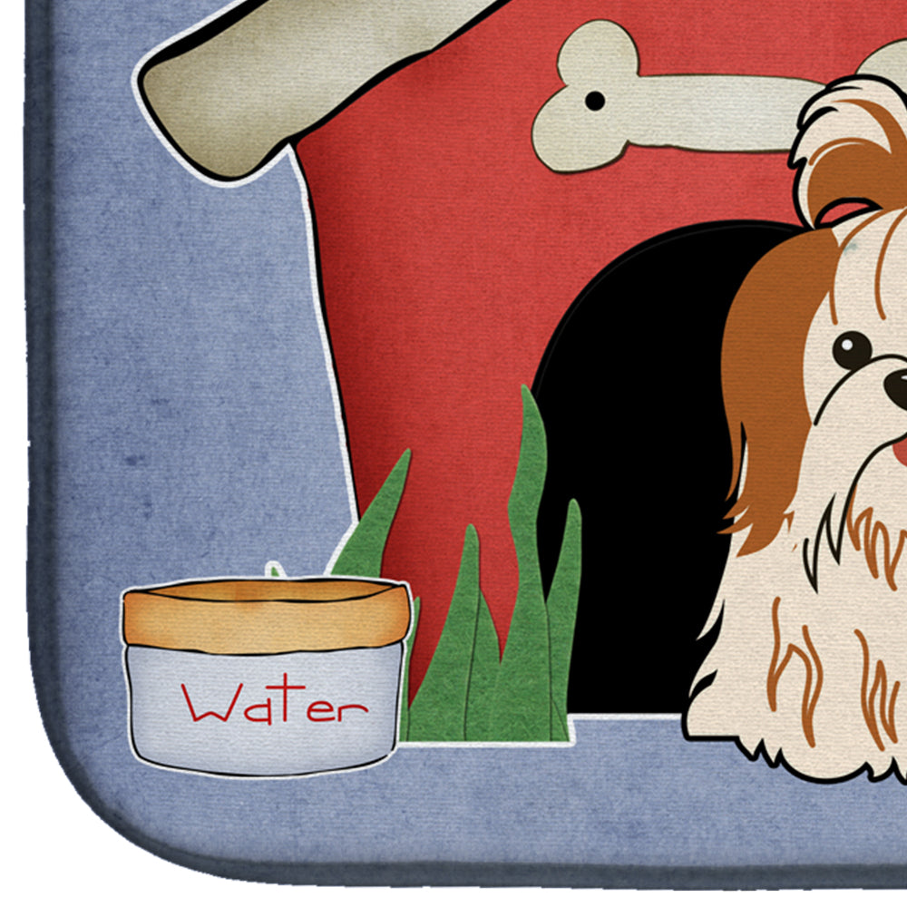Dog House Collection Shih Tzu Red White Dish Drying Mat BB2841DDM  the-store.com.