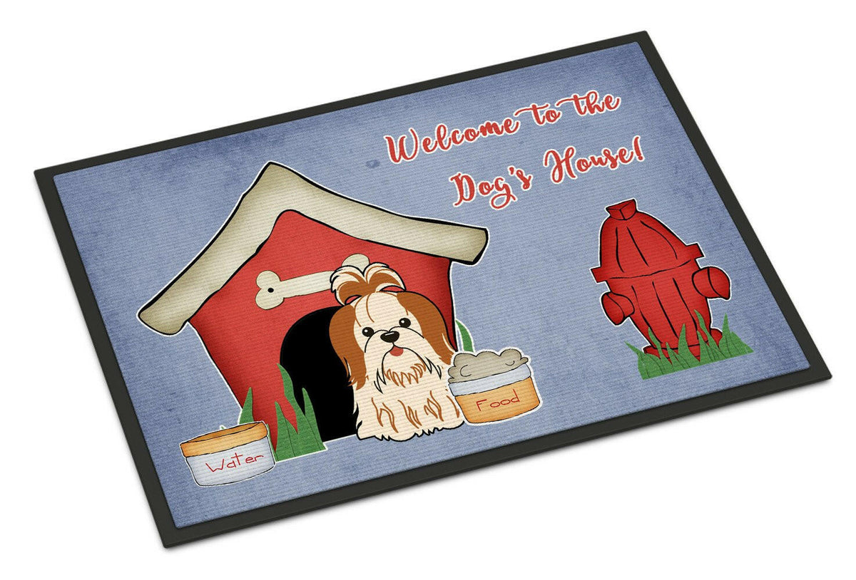 Dog House Collection Shih Tzu Red White Indoor or Outdoor Mat 24x36 BB2841JMAT - the-store.com