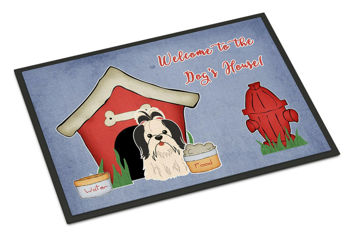 Dog House Collection Shih Tzu Black White Indoor or Outdoor Mat 24x36 BB2842JMAT - the-store.com