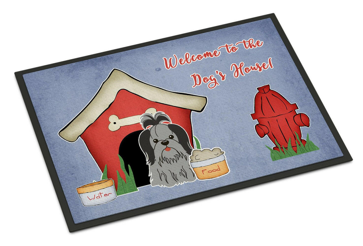 Dog House Collection Shih Tzu Black Silver Indoor or Outdoor Mat 24x36 BB2843JMAT - the-store.com