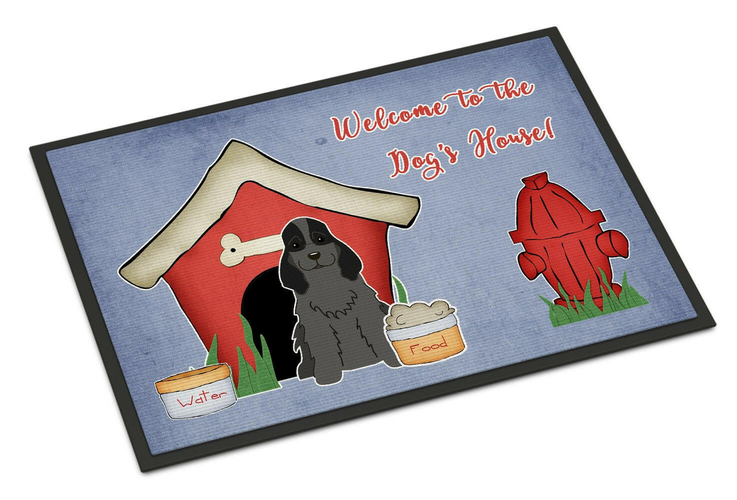 Dog House Collection Cocker Spaniel Black Indoor or Outdoor Mat 18x27 BB2846MAT - the-store.com