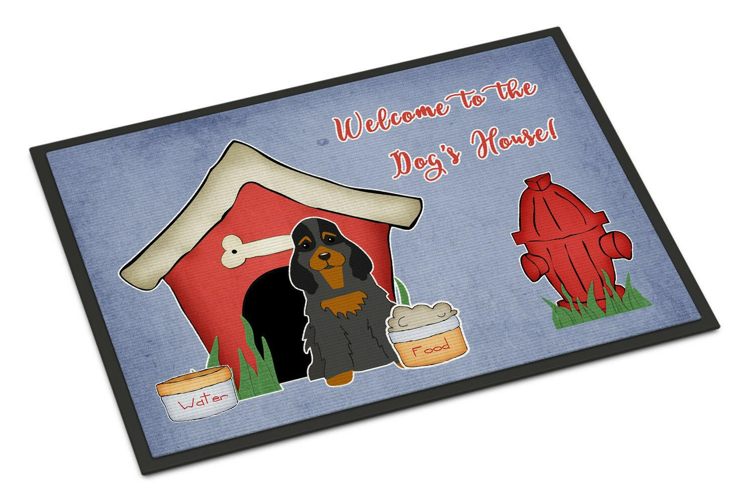 Dog House Collection Cocker Spaniel Black Tan Indoor or Outdoor Mat 24x36 BB2847JMAT - the-store.com