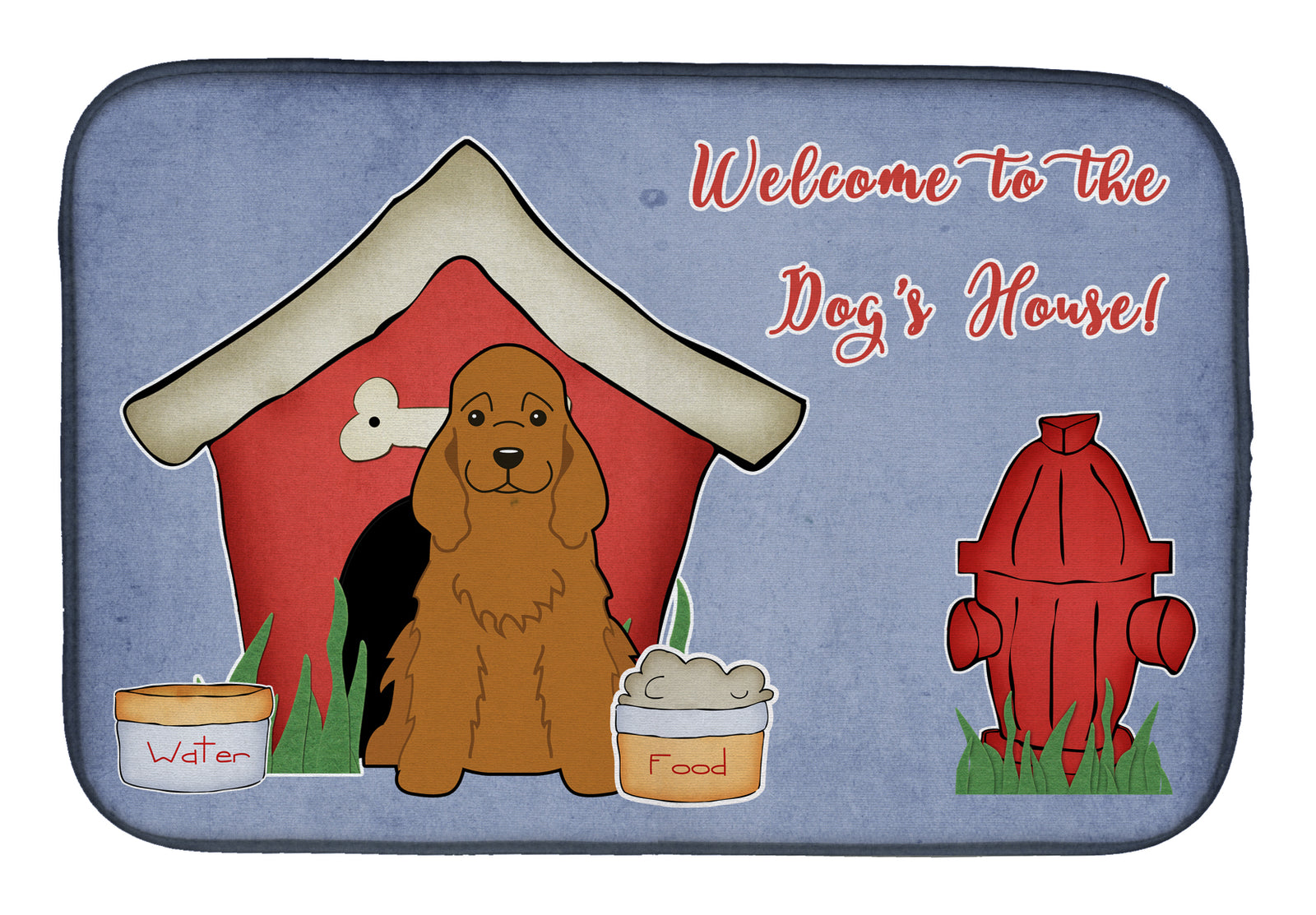 Dog House Collection Cocker Spaniel Red Dish Drying Mat BB2849DDM