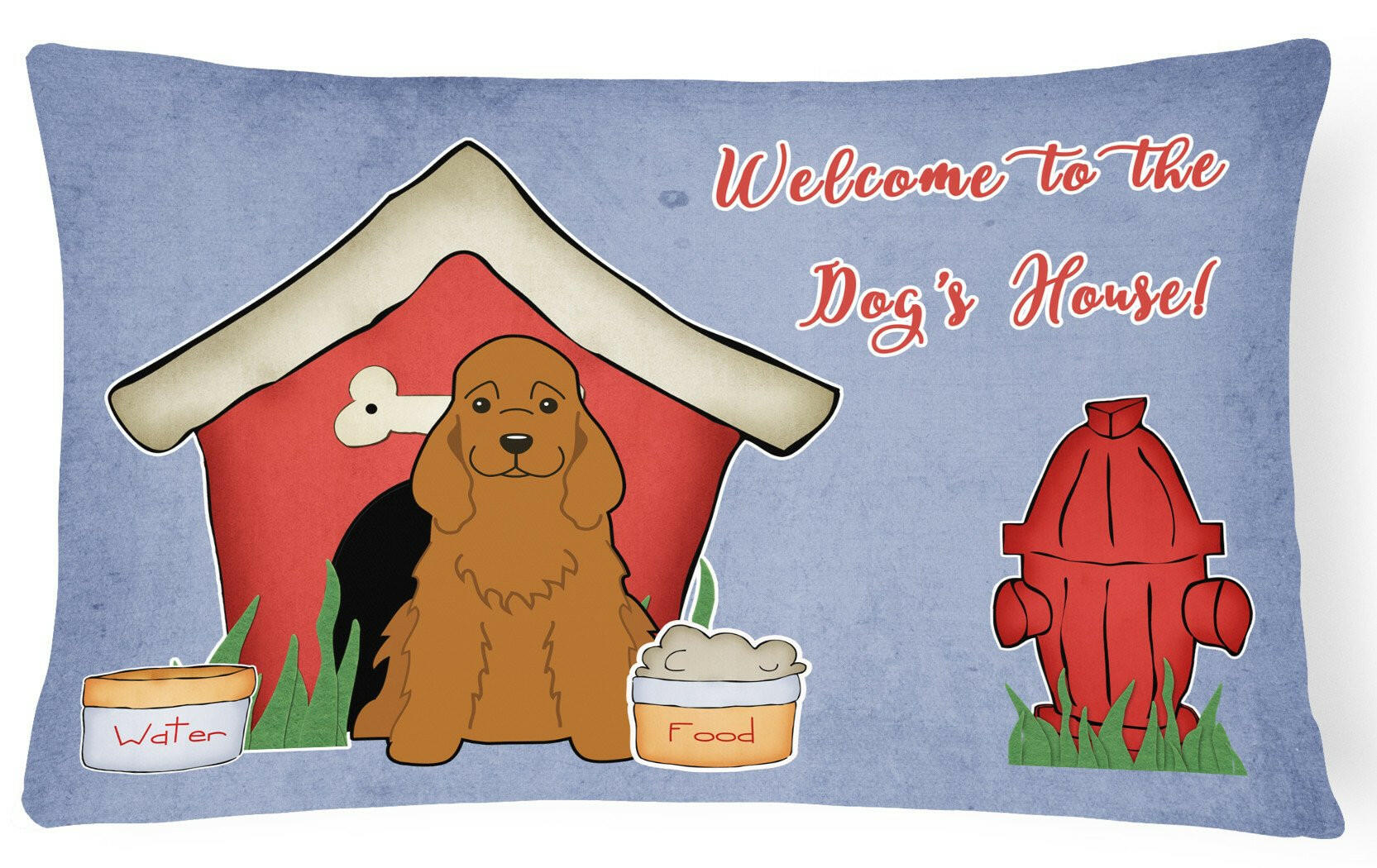 Dog House Collection Cocker Spaniel Red Canvas Fabric Decorative Pillow BB2849PW1216 by Caroline's Treasures