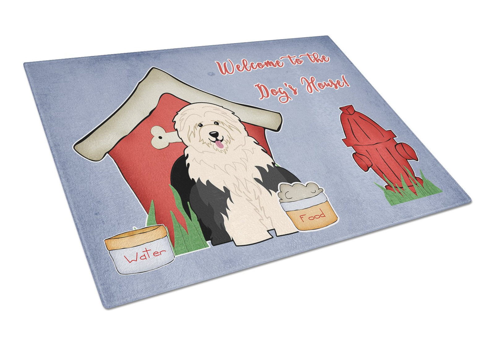 Dog House Collection Old English Sheepdog Glass Cutting Board Large BB2850LCB by Caroline's Treasures