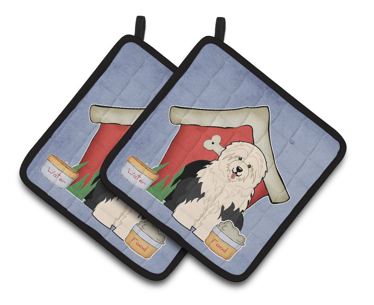 Dog House Collection Old English Sheepdog Pair of Pot Holders BB2850PTHD by Caroline&#39;s Treasures