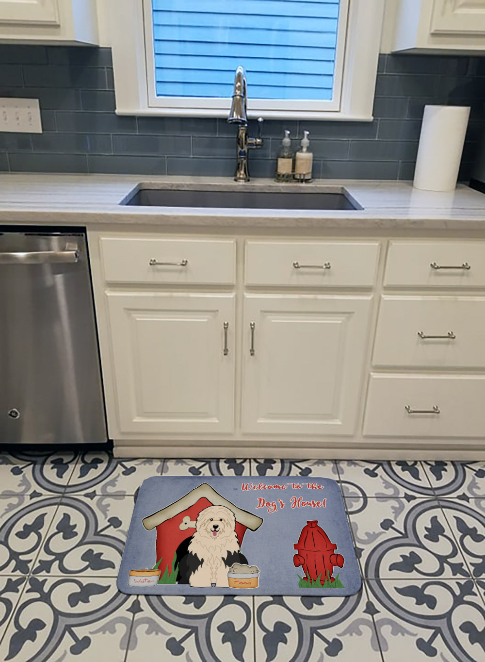 Dog House Collection Old English Sheepdog Machine Washable Memory Foam Mat BB2850RUG - the-store.com