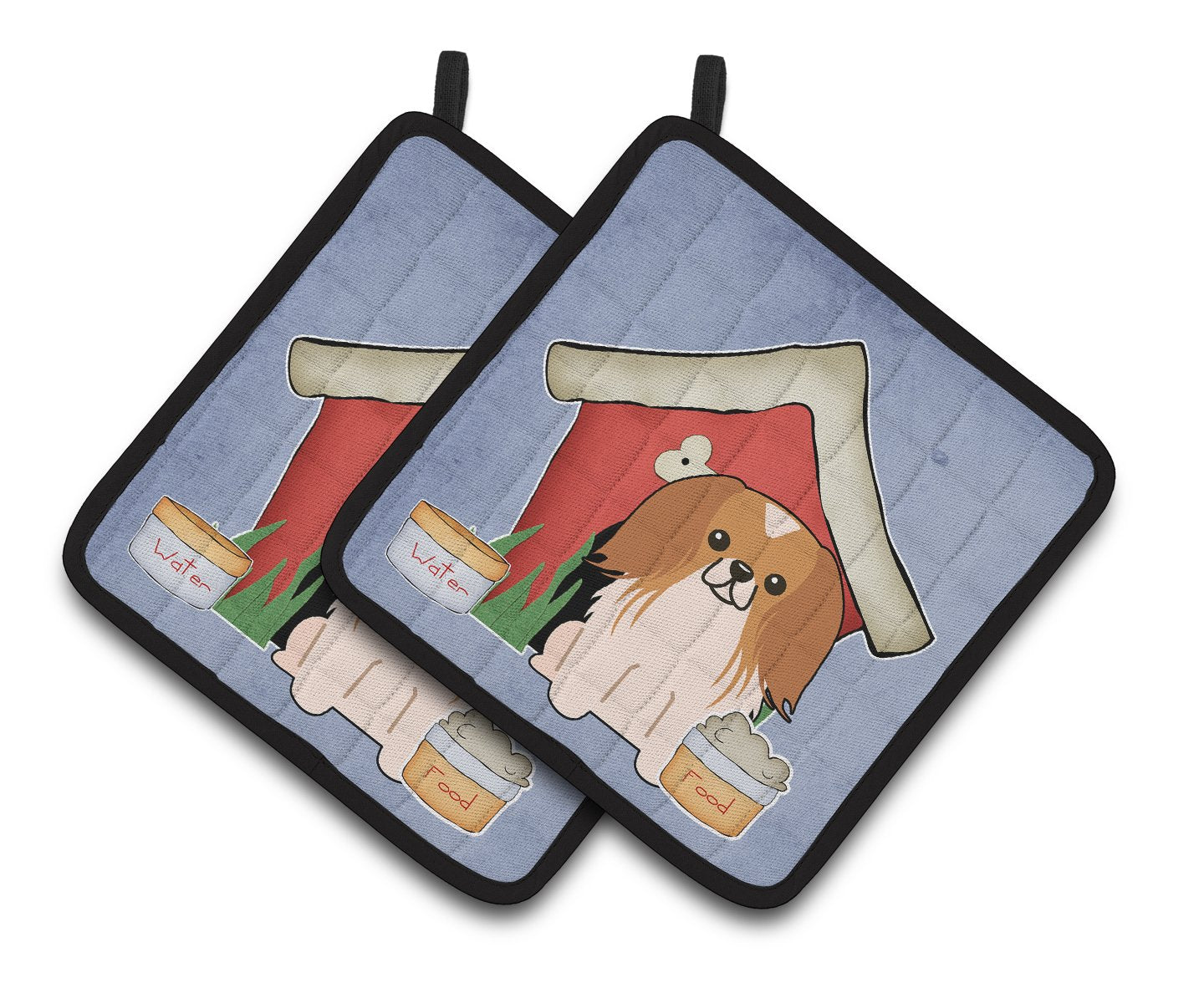 Dog House Collection Pekingnese Red White Pair of Pot Holders BB2857PTHD by Caroline's Treasures