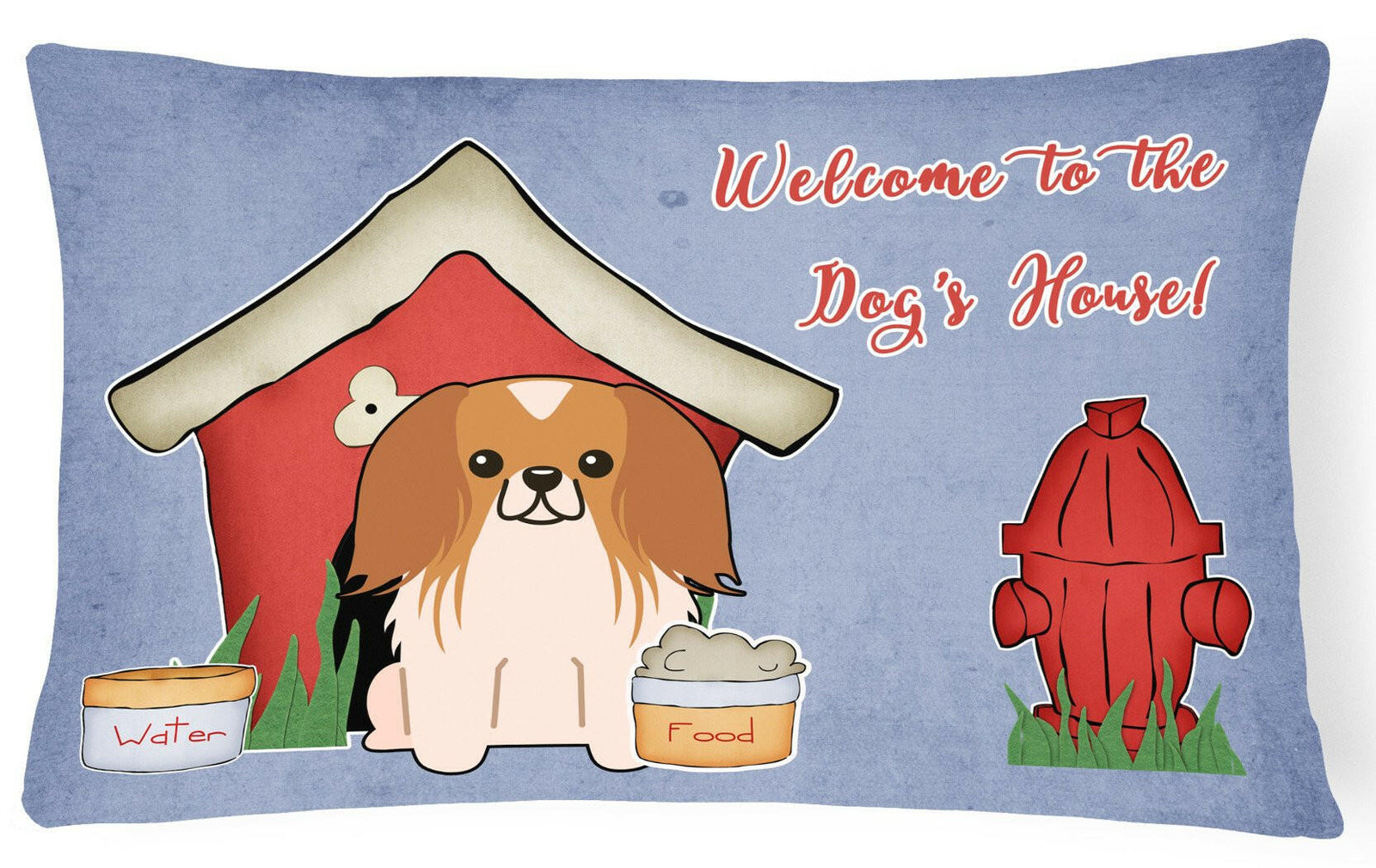 Dog House Collection Pekingnese Red White Canvas Fabric Decorative Pillow BB2857PW1216 by Caroline's Treasures
