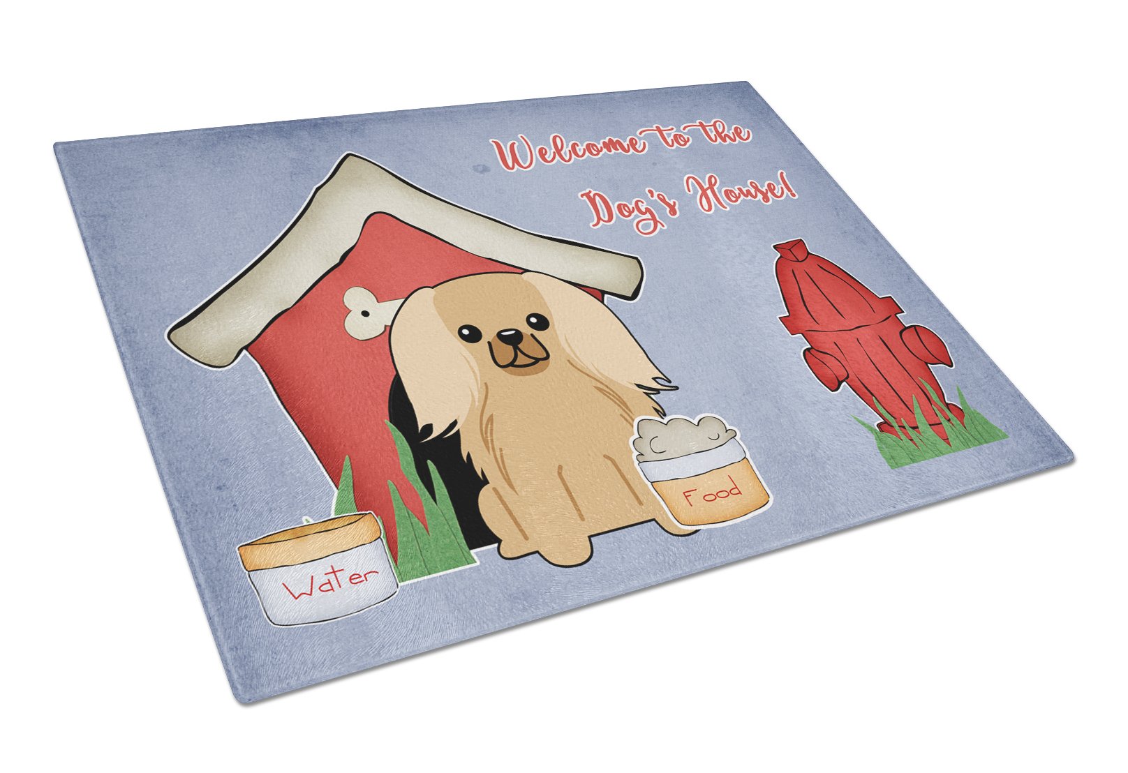 Dog House Collection Pekingnese Fawn Sable Glass Cutting Board Large BB2858LCB by Caroline's Treasures