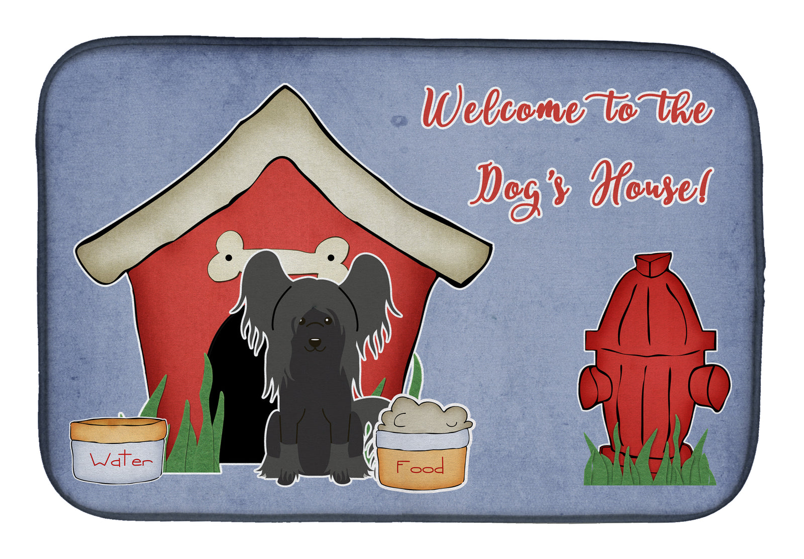 Dog House Collection Chinese Crested Black Dish Drying Mat BB2866DDM  the-store.com.