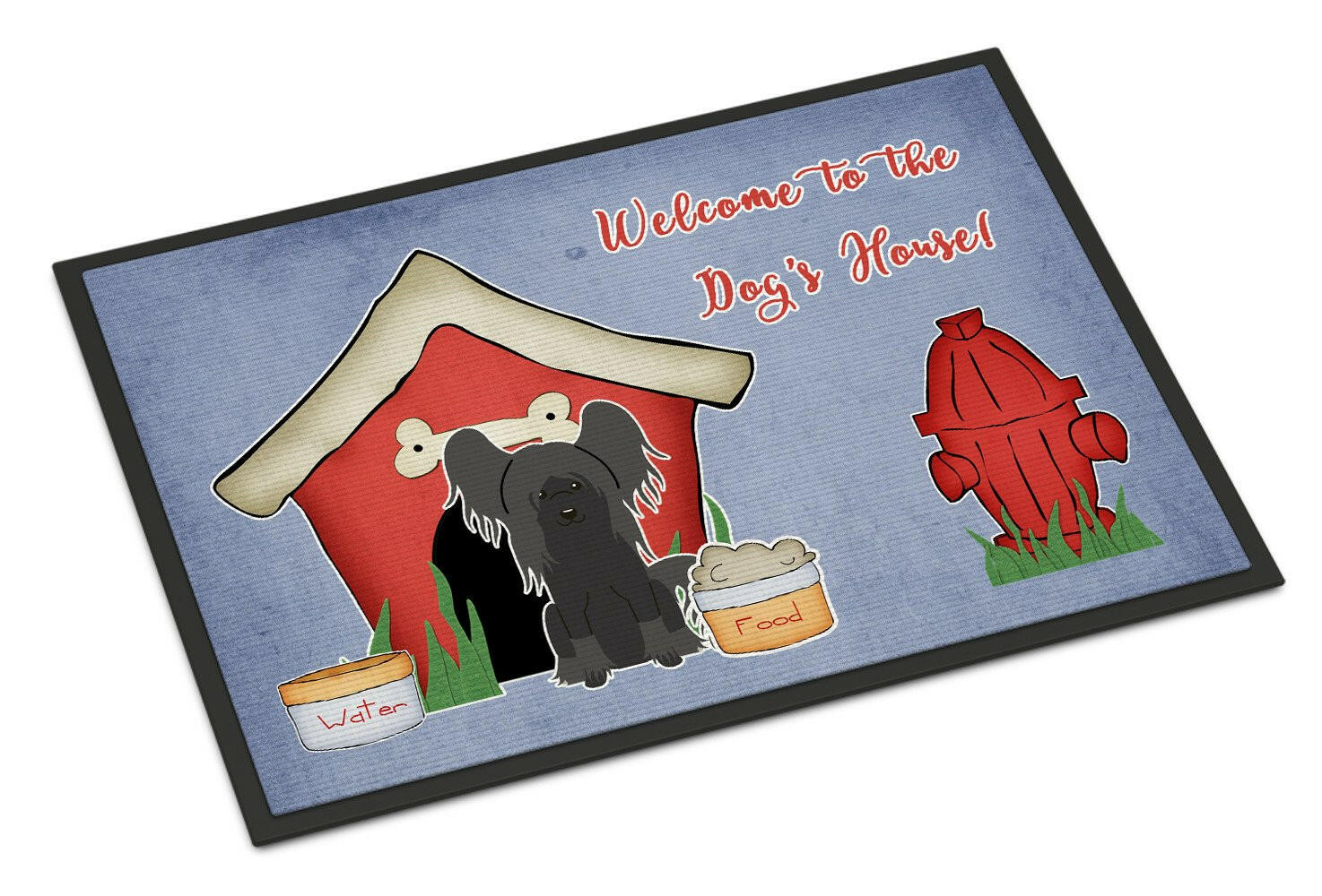 Dog House Collection Chinese Crested Black Indoor or Outdoor Mat 24x36 BB2866JMAT - the-store.com