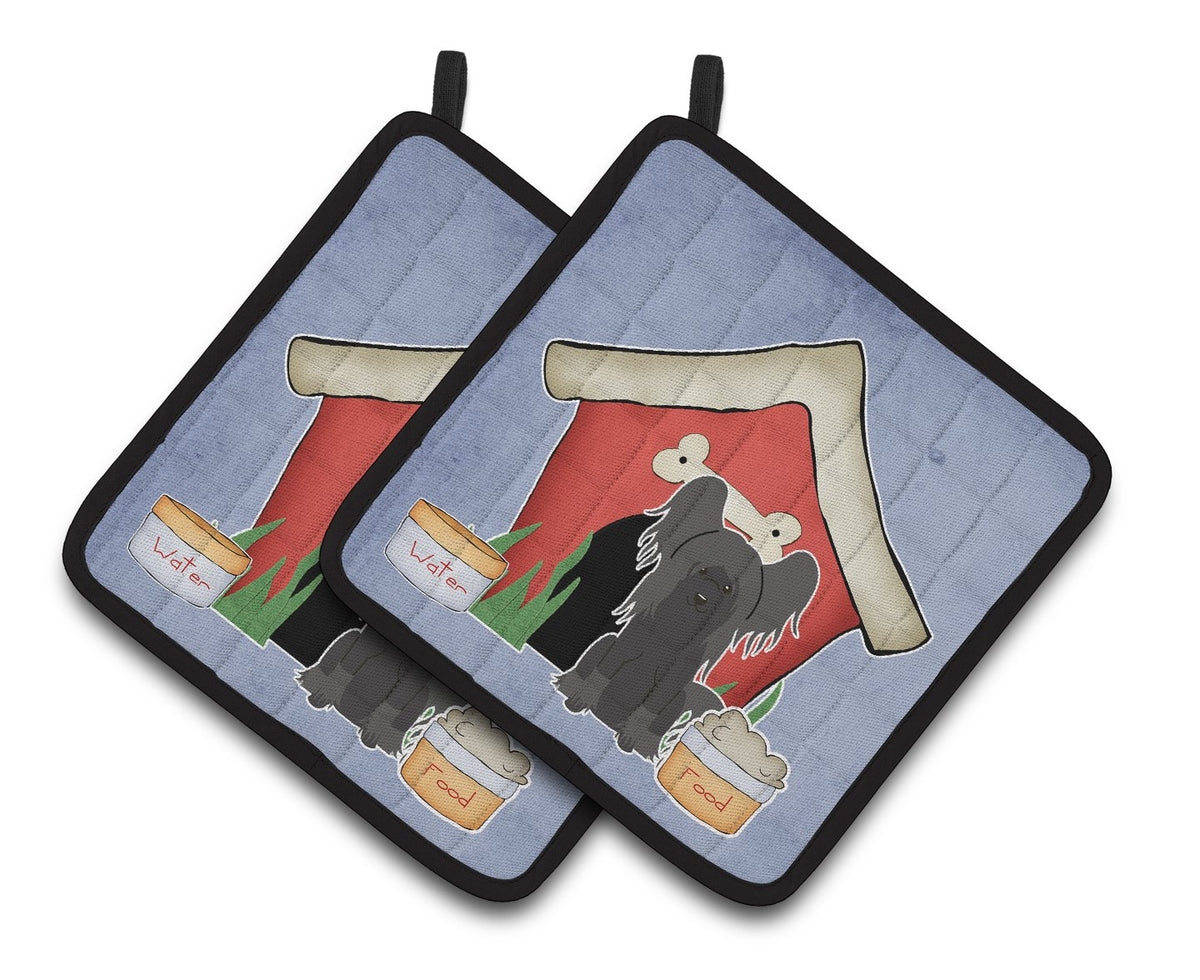 Dog House Collection Chinese Crested Black Pair of Pot Holders by Caroline&#39;s Treasures