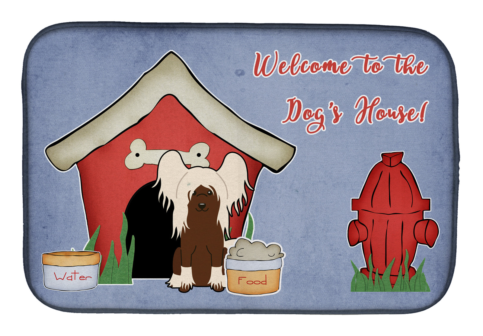 Dog House Collection Chinese Crested Cream Dish Drying Mat BB2867DDM