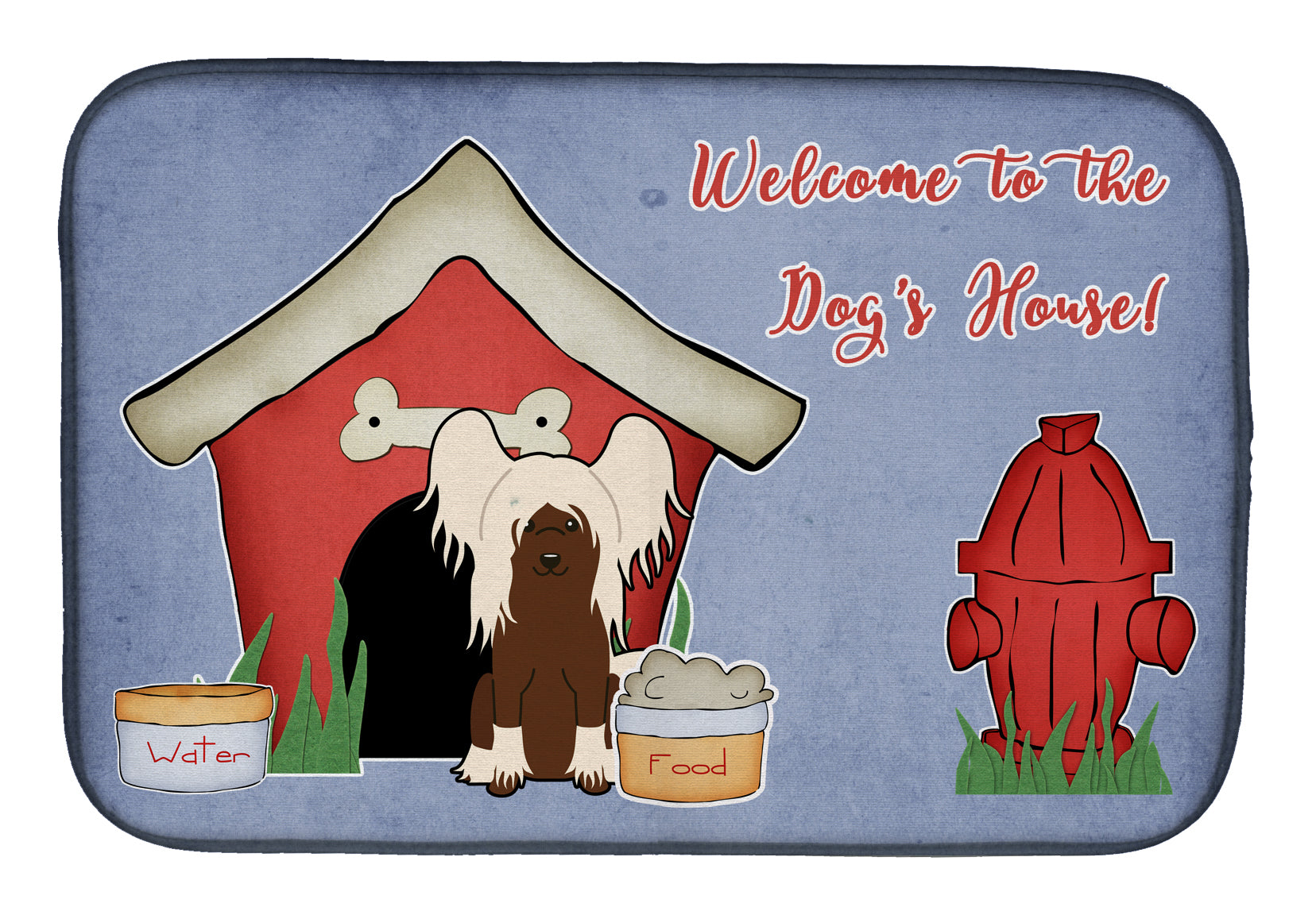 Dog House Collection Chinese Crested Cream Dish Drying Mat BB2867DDM  the-store.com.