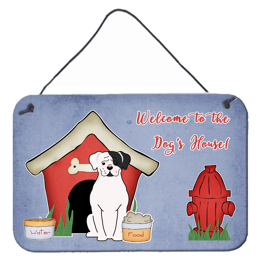 Dog House Collection White Boxer Cooper Wall or Door Hanging Prints BB2868DS812 by Caroline&#39;s Treasures