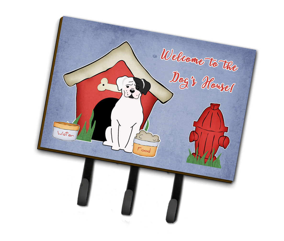 Dog House Collection White Boxer Cooper Leash or Key Holder