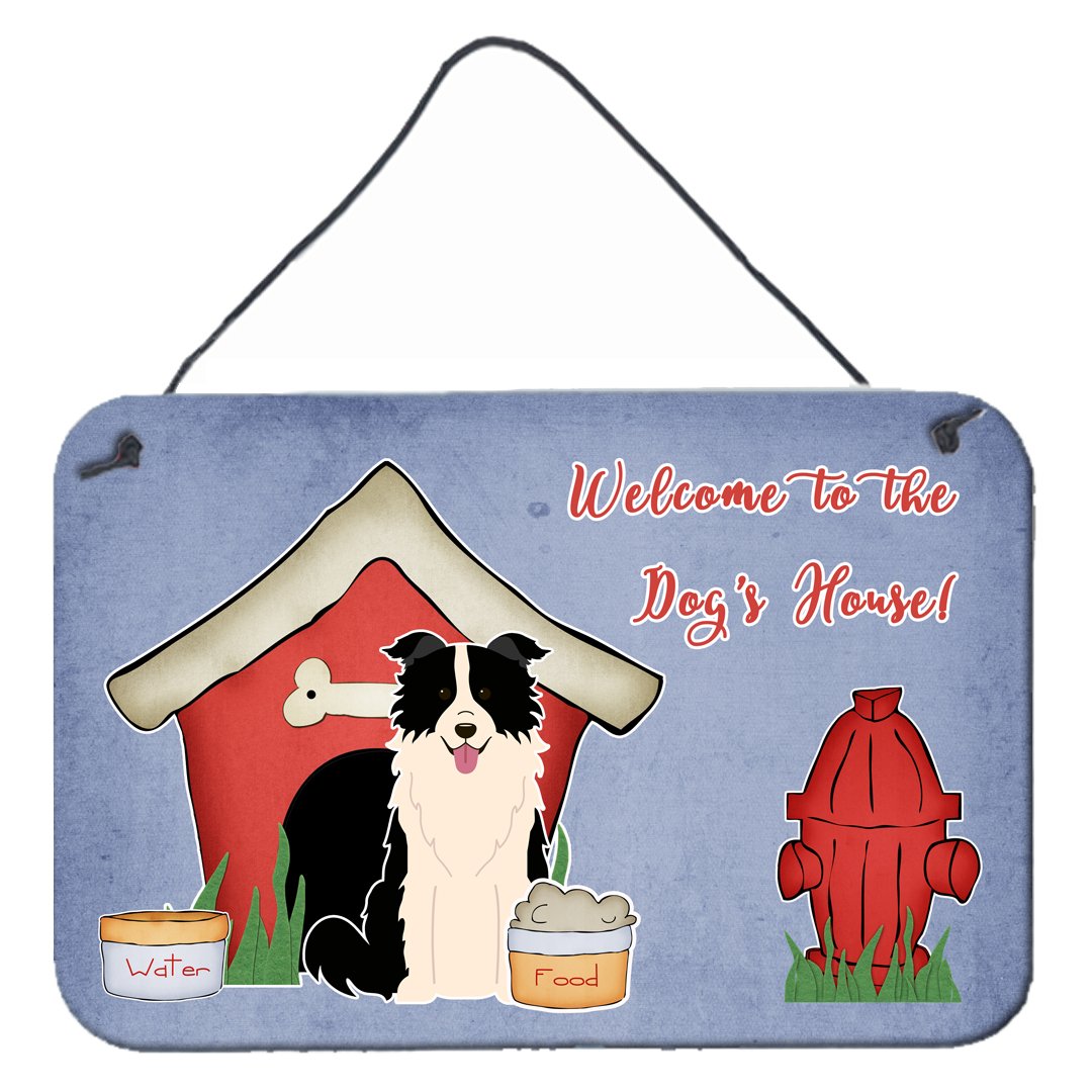Dog House Collection Border Collie Black White Wall or Door Hanging Prints BB2872DS812 by Caroline&#39;s Treasures