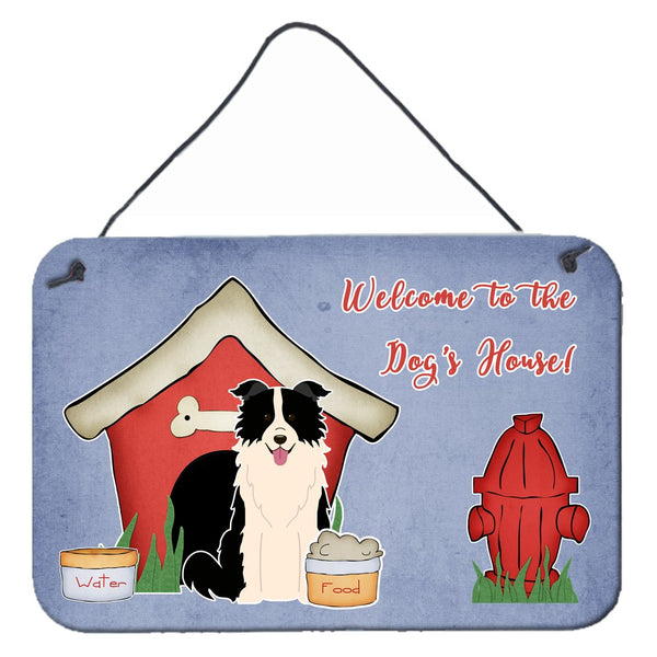 Dog House Collection Border Collie Black White Wall or Door Hanging Prints BB2872DS812 by Caroline's Treasures
