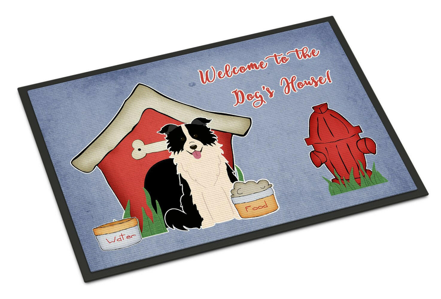 Dog House Collection Border Collie Black White Indoor or Outdoor Mat 18x27 BB2872MAT - the-store.com