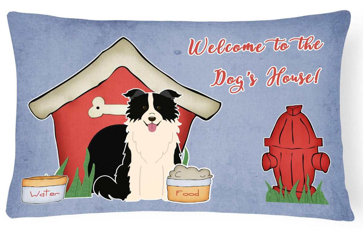 Dog House Collection Border Collie Black White Canvas Fabric Decorative Pillow BB2872PW1216 by Caroline&#39;s Treasures
