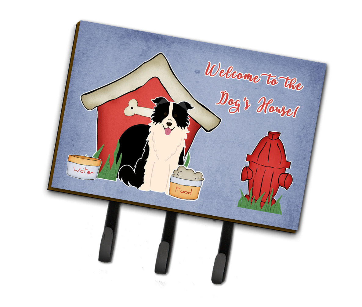 Dog House Collection Border Collie Black White Leash or Key Holder  the-store.com.