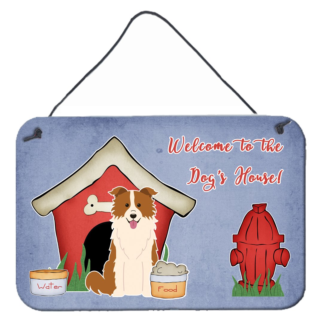 Dog House Collection Border Collie Red White Wall or Door Hanging Prints by Caroline&#39;s Treasures