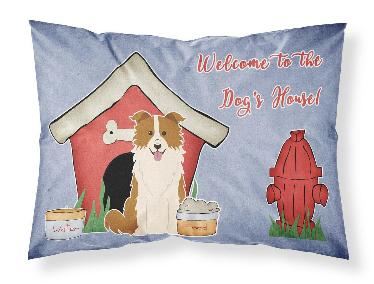 Dog House Collection Border Collie Red White Fabric Standard Pillowcase BB2873PILLOWCASE by Caroline&#39;s Treasures