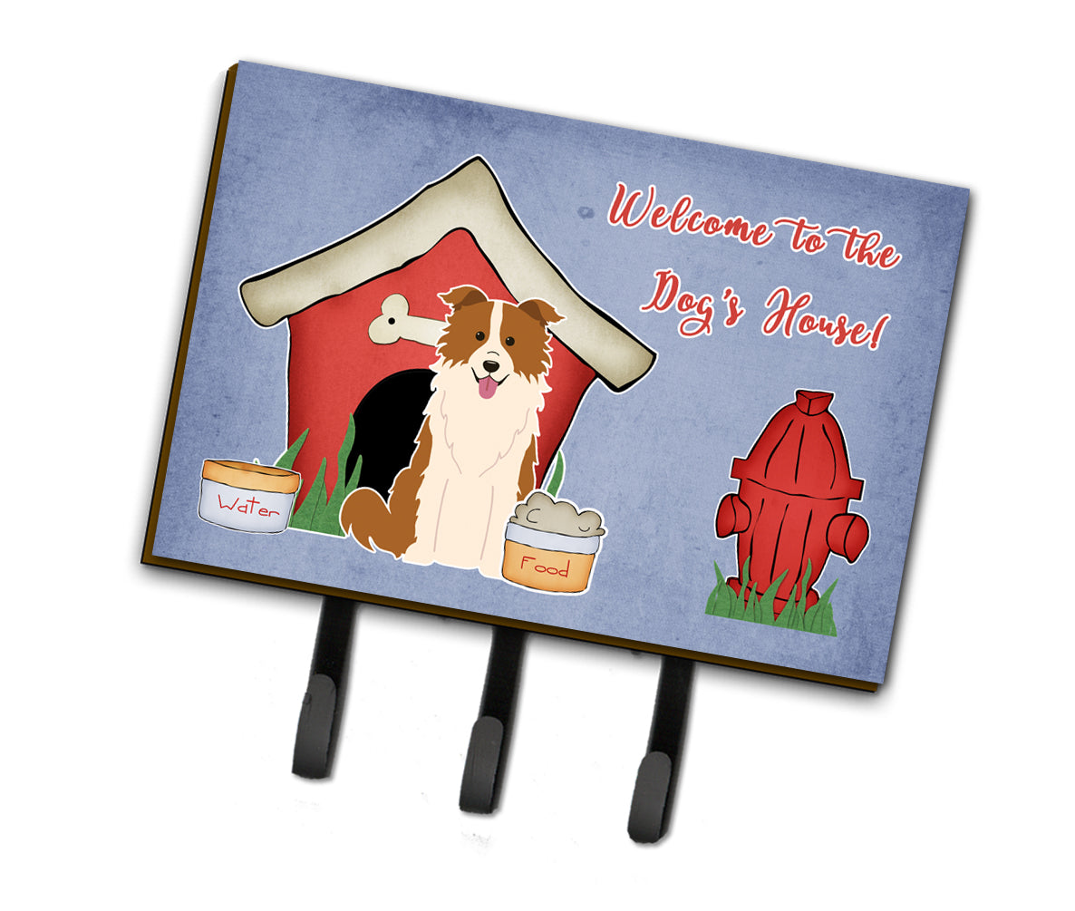 Dog House Collection Border Collie Red White Leash or Key Holder BB2873TH68