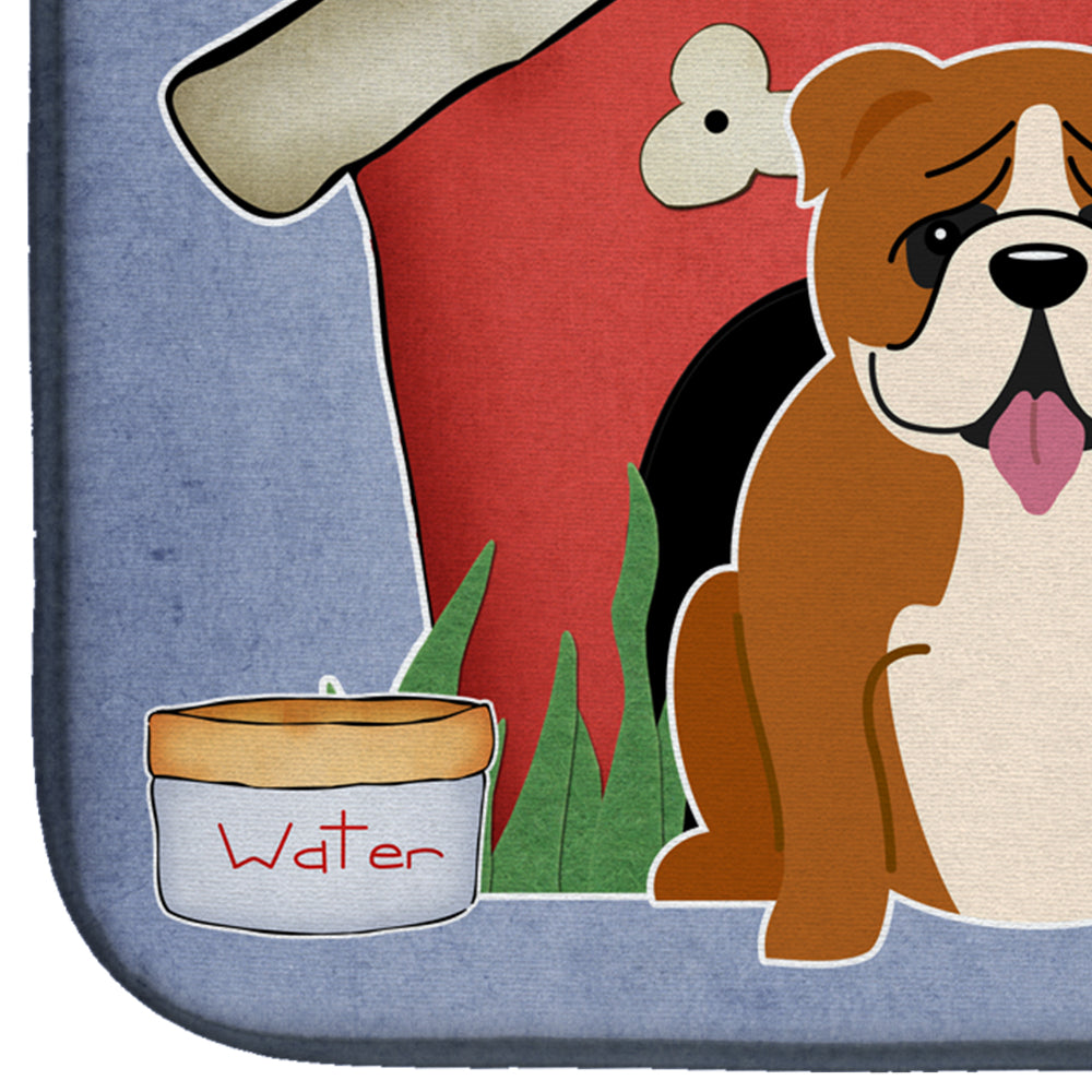 Dog House Collection English Bulldog Red White Dish Drying Mat BB2874DDM  the-store.com.