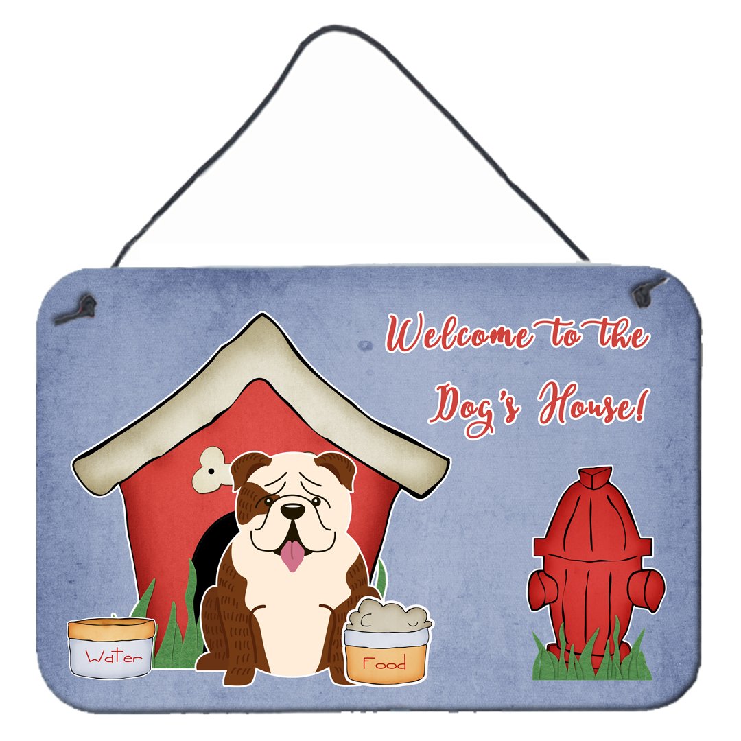 Dog House Collection English Bulldog Brindle White Wall or Door Hanging Prints BB2875DS812 by Caroline's Treasures