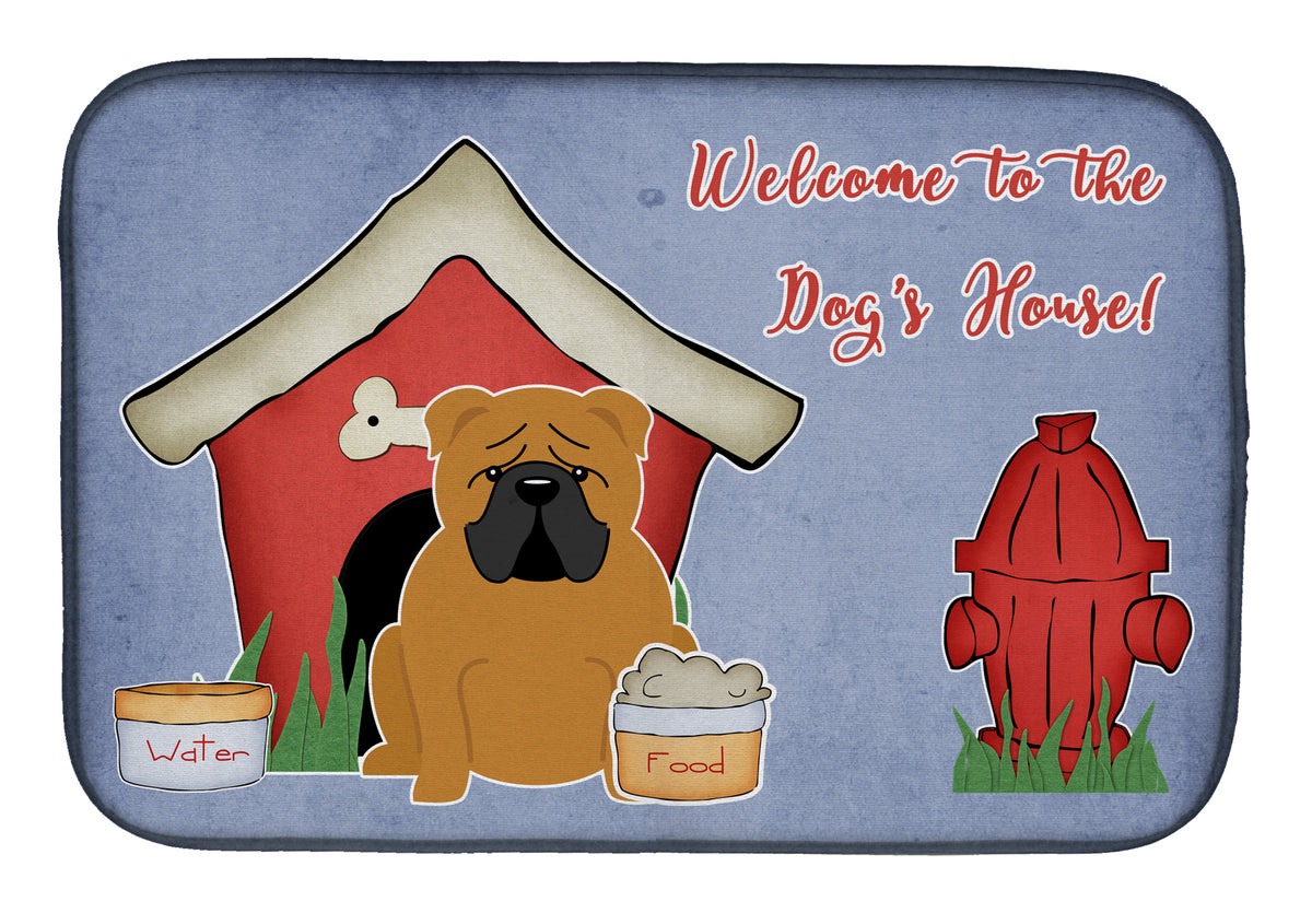 Dog House Collection English Bulldog Red Dish Drying Mat BB2876DDM  the-store.com.