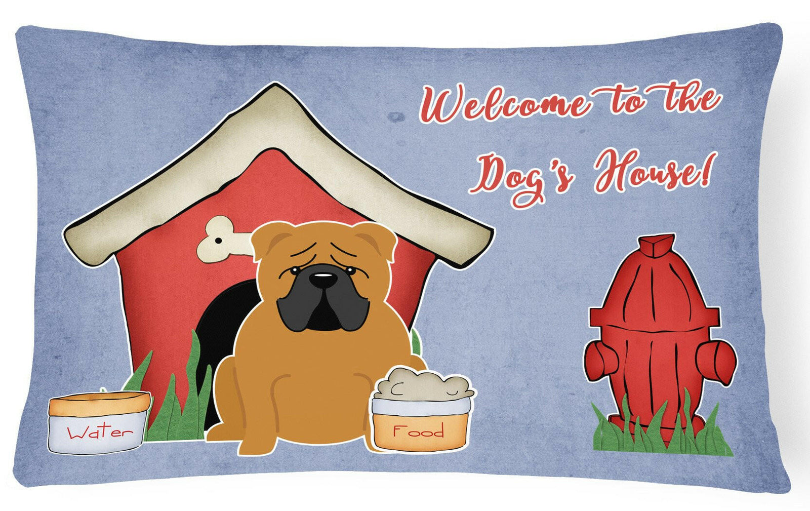 Dog House Collection English Bulldog Red Canvas Fabric Decorative Pillow BB2876PW1216 by Caroline's Treasures