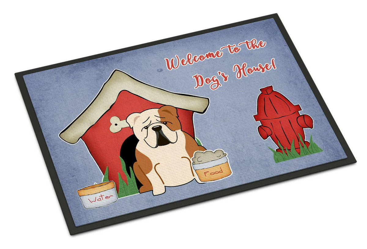 Dog House Collection English Bulldog Fawn White Indoor or Outdoor Mat 24x36 BB2879JMAT - the-store.com