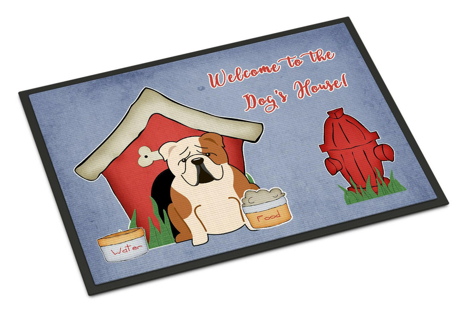 Dog House Collection English Bulldog Fawn White Indoor or Outdoor Mat 18x27 BB2879MAT - the-store.com