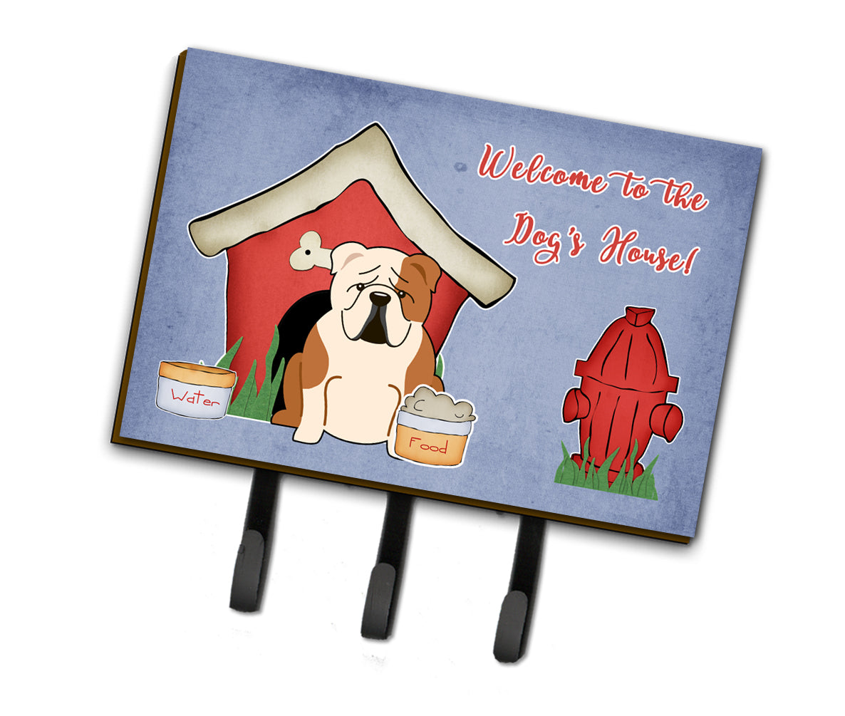 Dog House Collection English Bulldog Fawn White Leash or Key Holder  the-store.com.