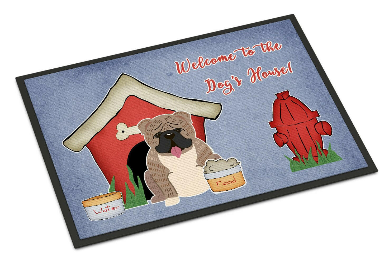 Dog House Collection English Bulldog Grey Brindle  Indoor or Outdoor Mat 18x27 BB2880MAT - the-store.com