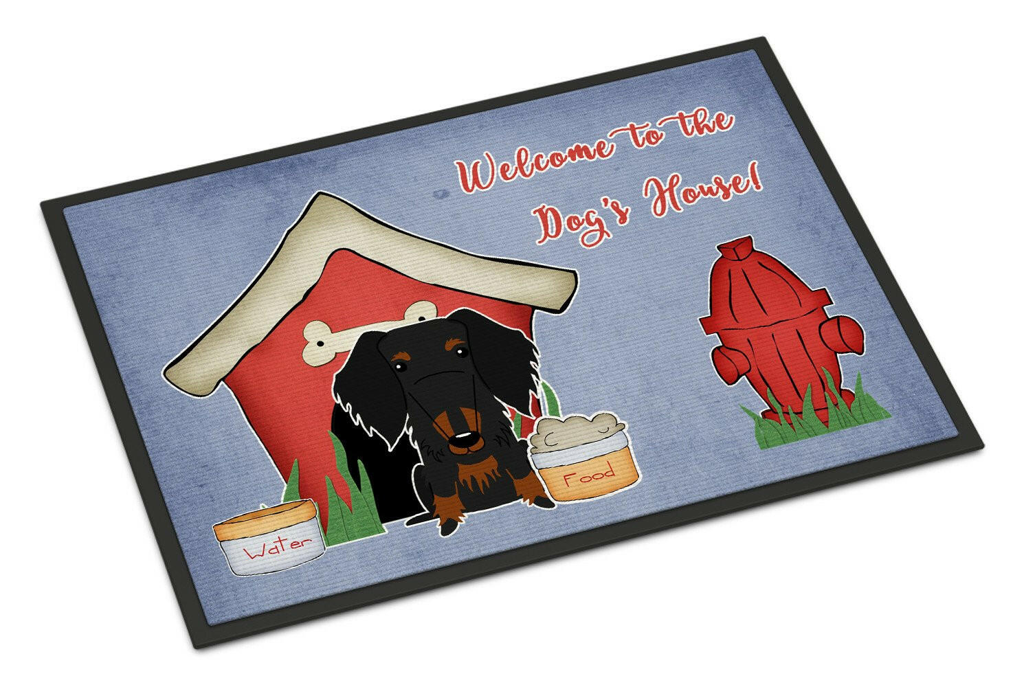Dog House Collection Wire Haired Dachshund Black Tan Indoor or Outdoor Mat 18x27 BB2881MAT - the-store.com