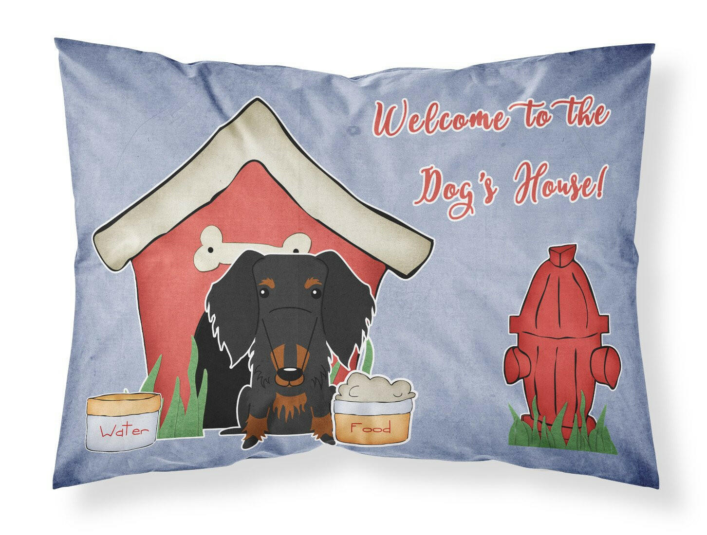 Dog House Collection Wire Haired Dachshund Black Tan Fabric Standard Pillowcase BB2881PILLOWCASE by Caroline's Treasures