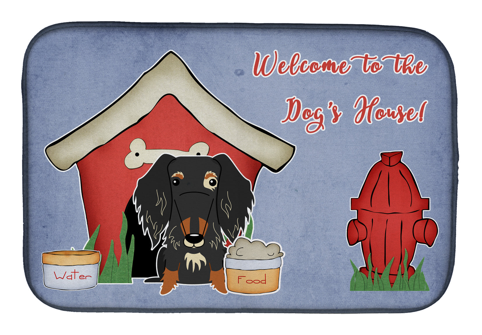 Dog House Collection Wire Haired Dachshund Dapple Dish Drying Mat BB2882DDM