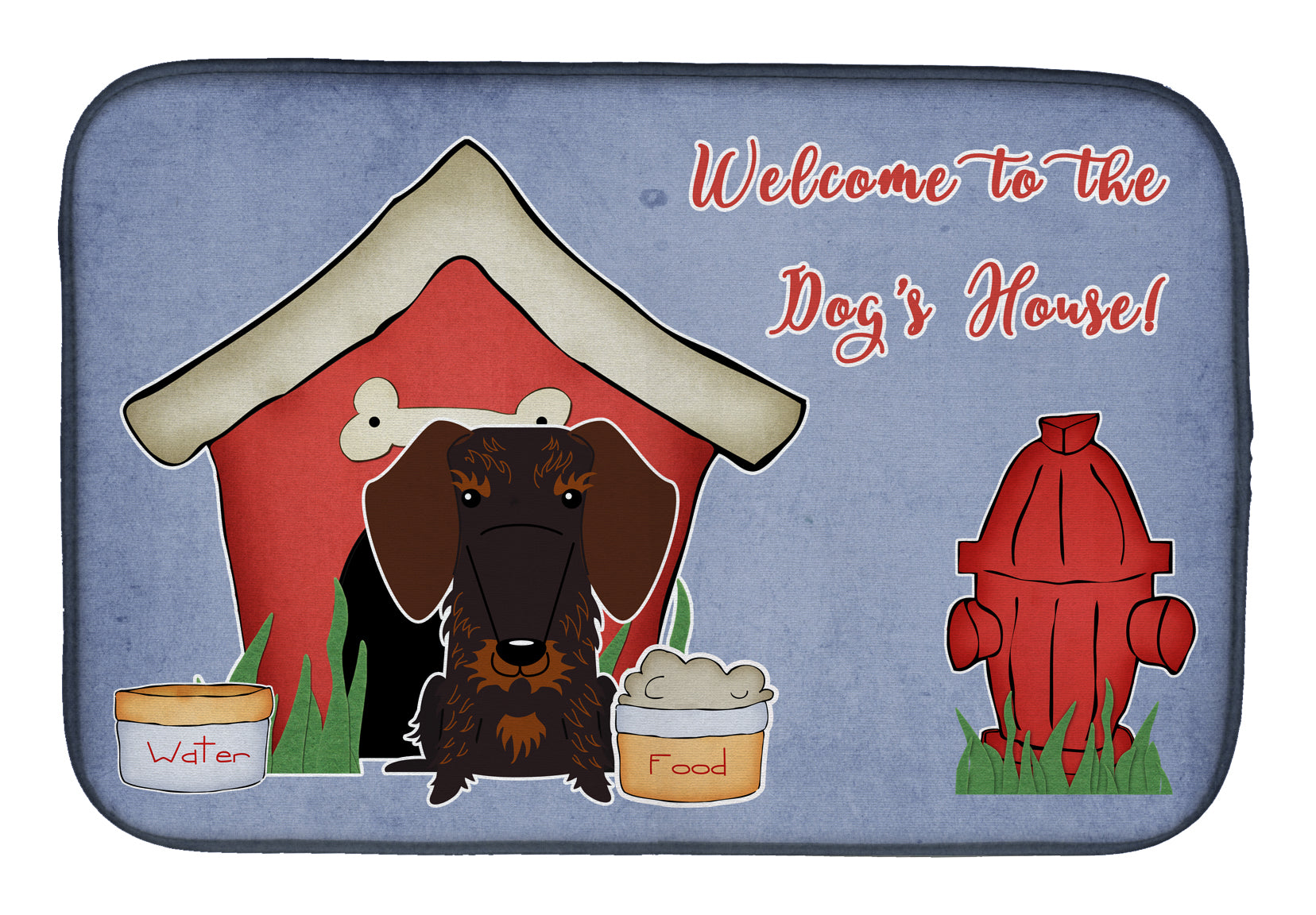 Dog House Collection Wire Haired Dachshund Chocolate Dish Drying Mat BB2883DDM