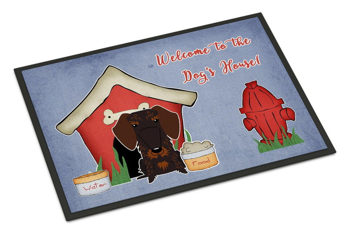 Dog House Collection Wire Haired Dachshund Chocolate Indoor or Outdoor Mat 24x36 BB2883JMAT - the-store.com