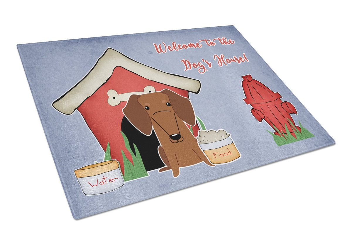Dog House Collection Dachshund Red Brown Glass Cutting Board Large BB2884LCB by Caroline&#39;s Treasures