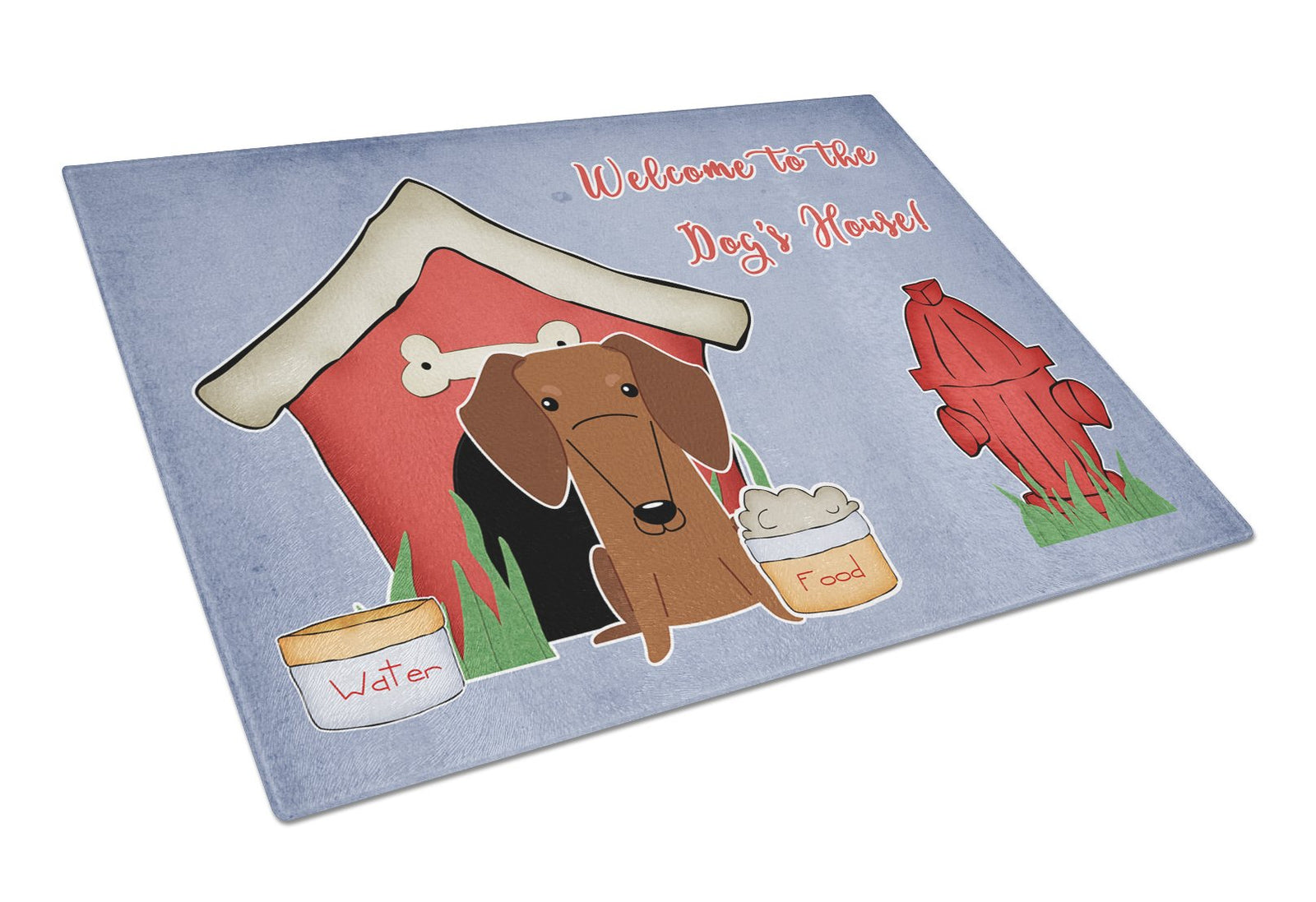 Dog House Collection Dachshund Red Brown Glass Cutting Board Large BB2884LCB by Caroline's Treasures
