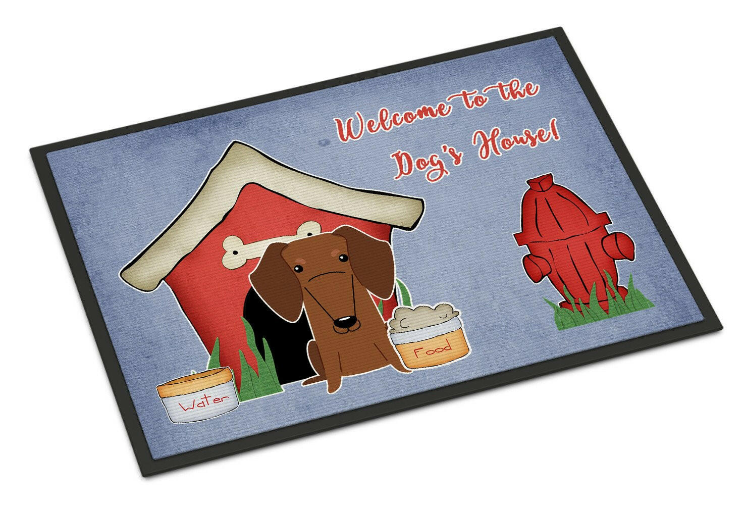 Dog House Collection Dachshund Red Brown Indoor or Outdoor Mat 18x27 BB2884MAT - the-store.com