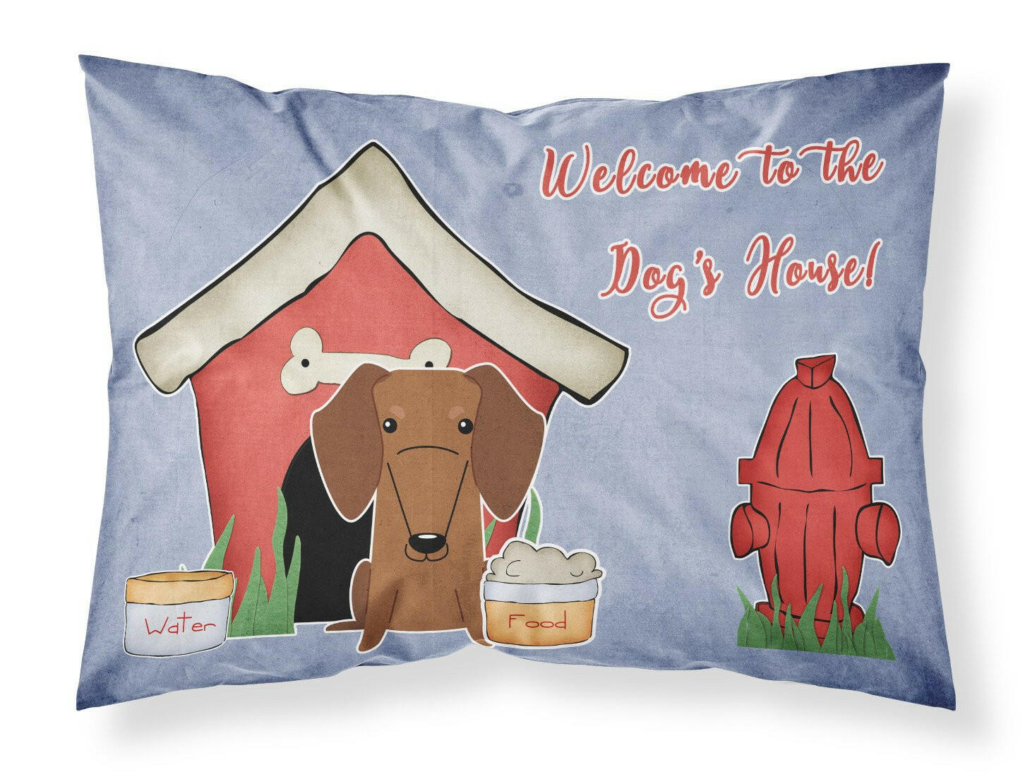 Dog House Collection Dachshund Red Brown Fabric Standard Pillowcase BB2884PILLOWCASE by Caroline's Treasures
