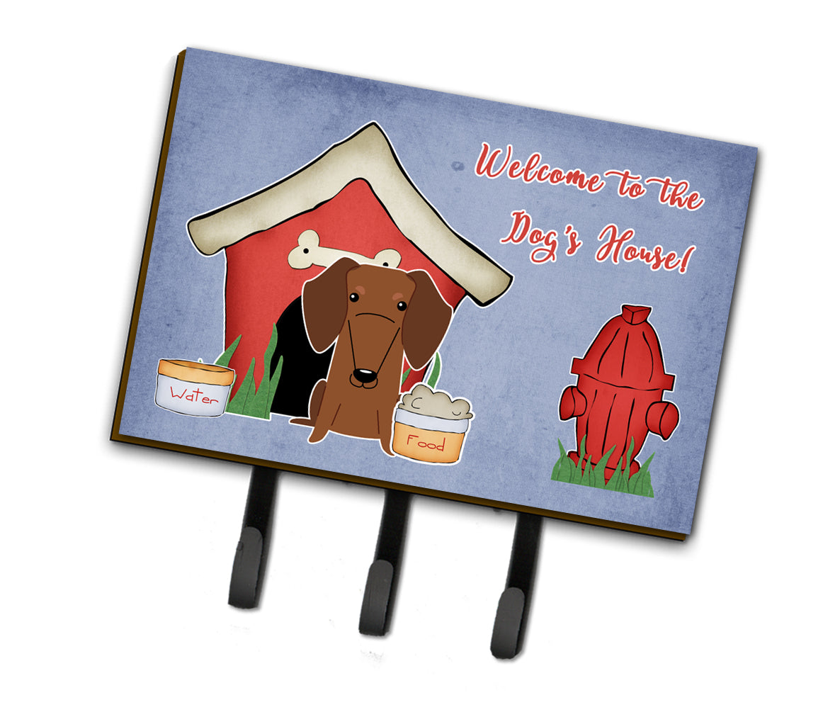 Dog House Collection Dachshund Red Brown Leash or Key Holder